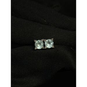FC Light Blue Topaz Sterling Silver Stud Earrings